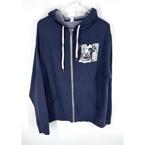 Lagunitas Brewing Company Zip Up Sweatshirt Hoodie Blue Dog Logo Clean XL Beer